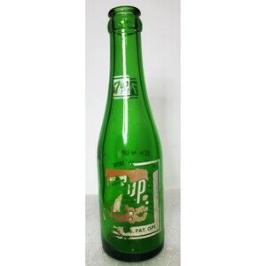 Vintage 7-UP Green Glass Birmingham Alabama Bottling 7oz "Fresh Up"